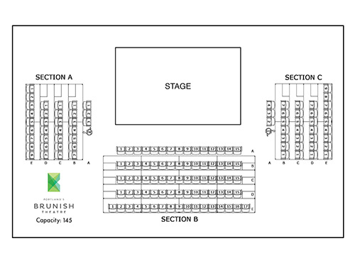 Brunish Theatre seating map - standard set - 145 total seats